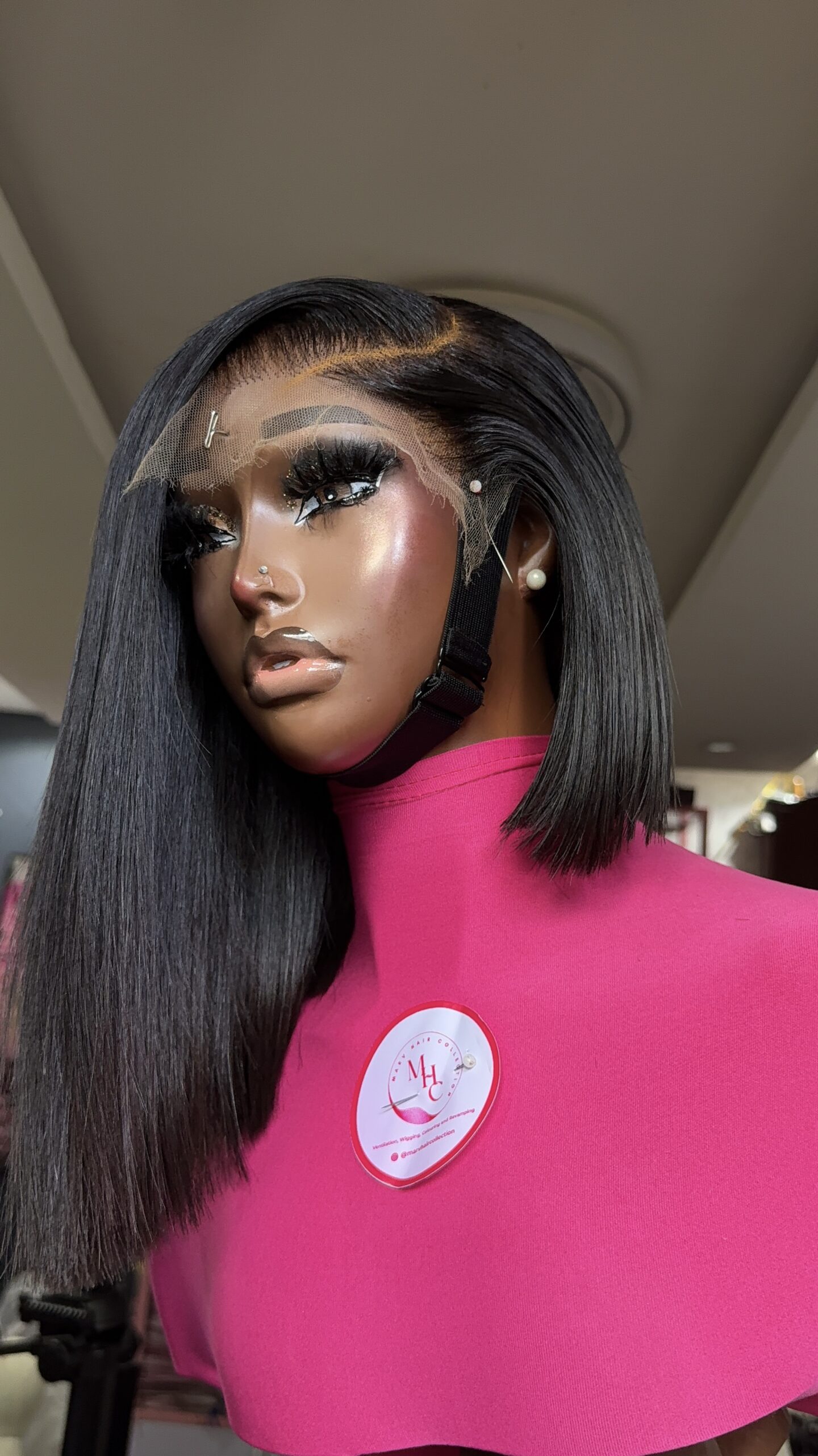 Ego Asymmetrical  Unit Raw Straight –12" | Natural Black| 300g | 5*5 HD Closure - Image 7
