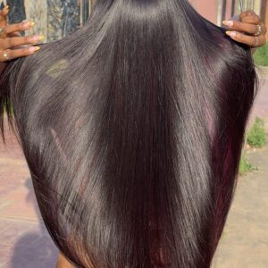 Raw Natural Straight With colored highlight Wig – 32” | 300g | 13×6 HD Frontal