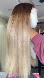Raw Straight Wig – 18” | Highlight Blonde | 300g | 5*5HD Closure - Image 4