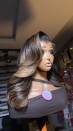 Raw Bounce Wig – 14” | Blonde Highlight  | 300g | 13*6 HD frontal